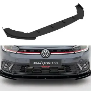 Prezzo Scontato LAMA SOTTOPARAURTI ANTERIORE + FLAPS STREET PRO MAXTON DESIGN PER VW POLO AW GTI RESTYLING (BORDO ROSSO)